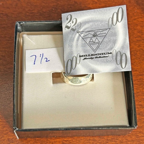 RING, COMMEMORATIVE MILLENNIAL 2000 STERLING SILVER .925, LIMITED EDITION BY IBB - Picture 12 of 16